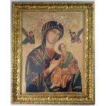 A coloured print of Madonna in gilt frame, 35 x 27cm