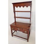 An 18th centry small sized Welsh dresser with three drawers to base, 89cm wide