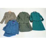 Four ladies jacket and skirt suits by Thistle Mill, Strelitz Simpson Piccadilly and Romanes and