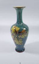 A Doulton Impasto vase painted oak leaves, 28cm tall by Lizzie Haughton