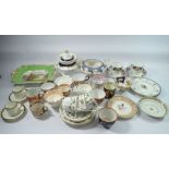 A collection of antique and later tea cups and tea wares - many lacking saucers and some damaged