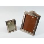 Two silver rectangular photograph frames Birmingham 1916 and 1915