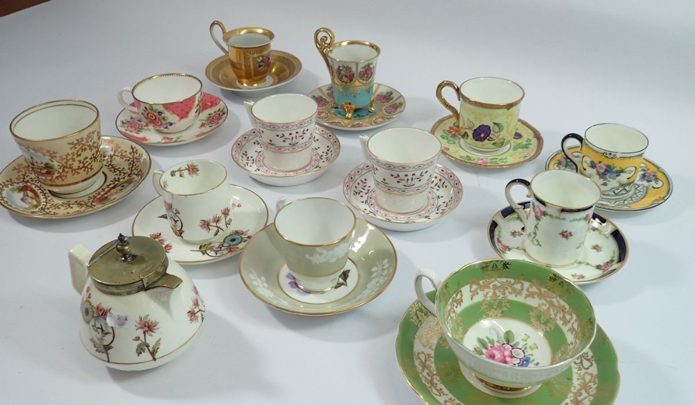 A collection of twelve decorative cabinet cups and saucers including Royal Crown Derby, Worcster, - Image 2 of 2