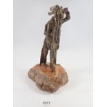 Carl Kauba - Austro Hungarian bronze of Native American Indian, 26cm tall