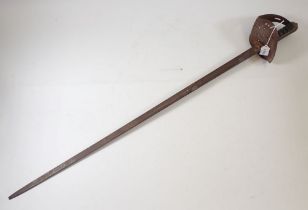A 19th century cavalry sword with shagreen handle and pierced hilt