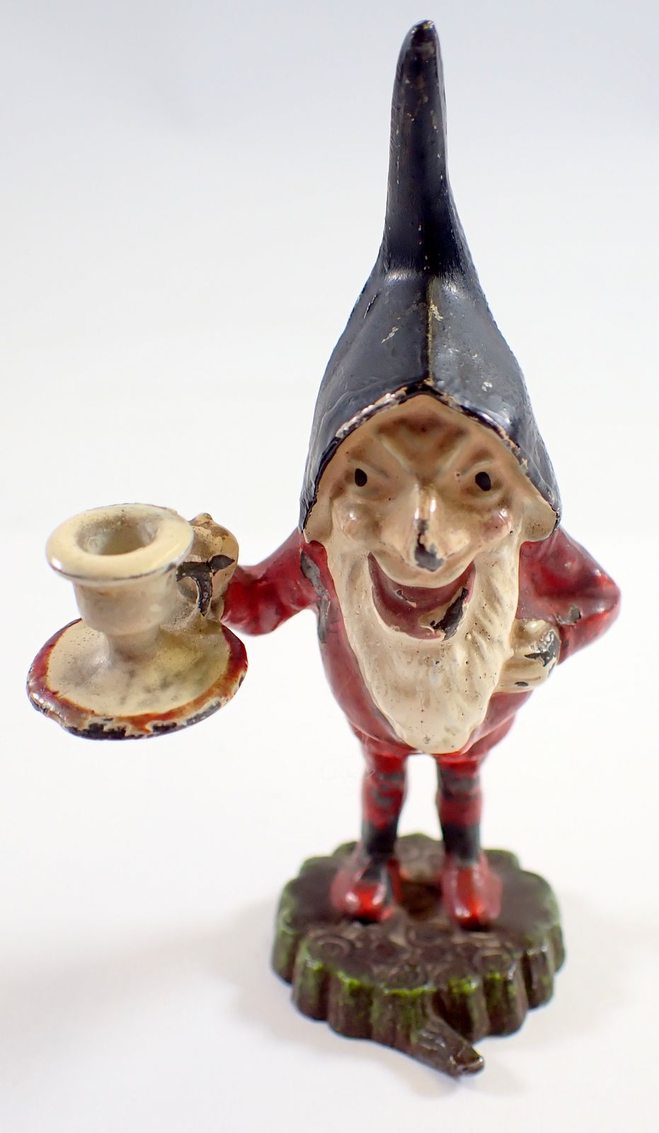 A cast metal and painted miniature figure of a dwarf, 9cm