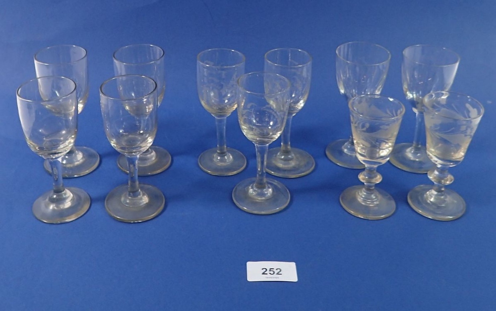 A collection of eleven 18th century drinking glasses