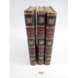 Popular Traditions of England by J Roby, Lancashire - three volumes with leather and marble