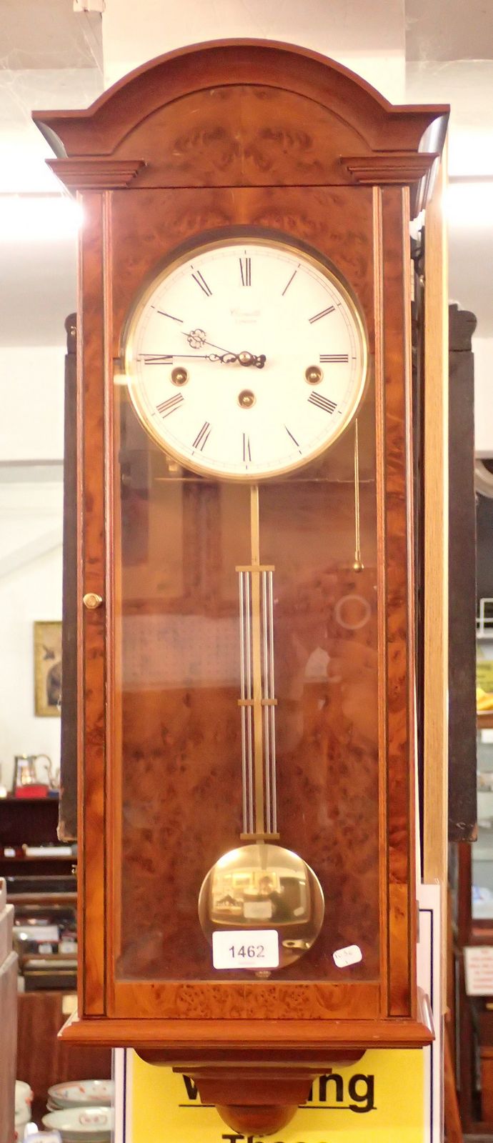 A Corinth Vienna style yew wall clock, 66cm