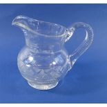 A Georgian Irish Cut glass jug, 17cm tall