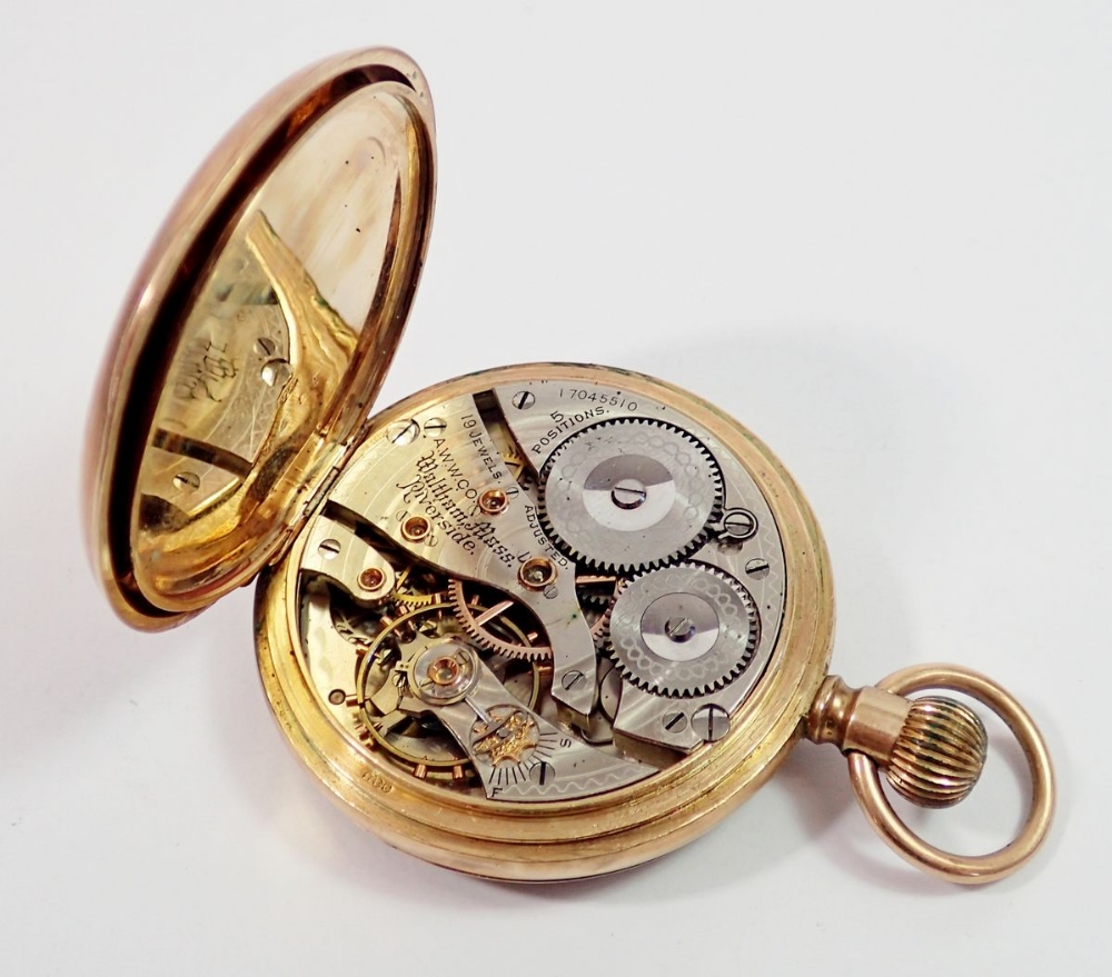 A 9 carat gold Waltham pocket watch with seconds dial - Image 2 of 4