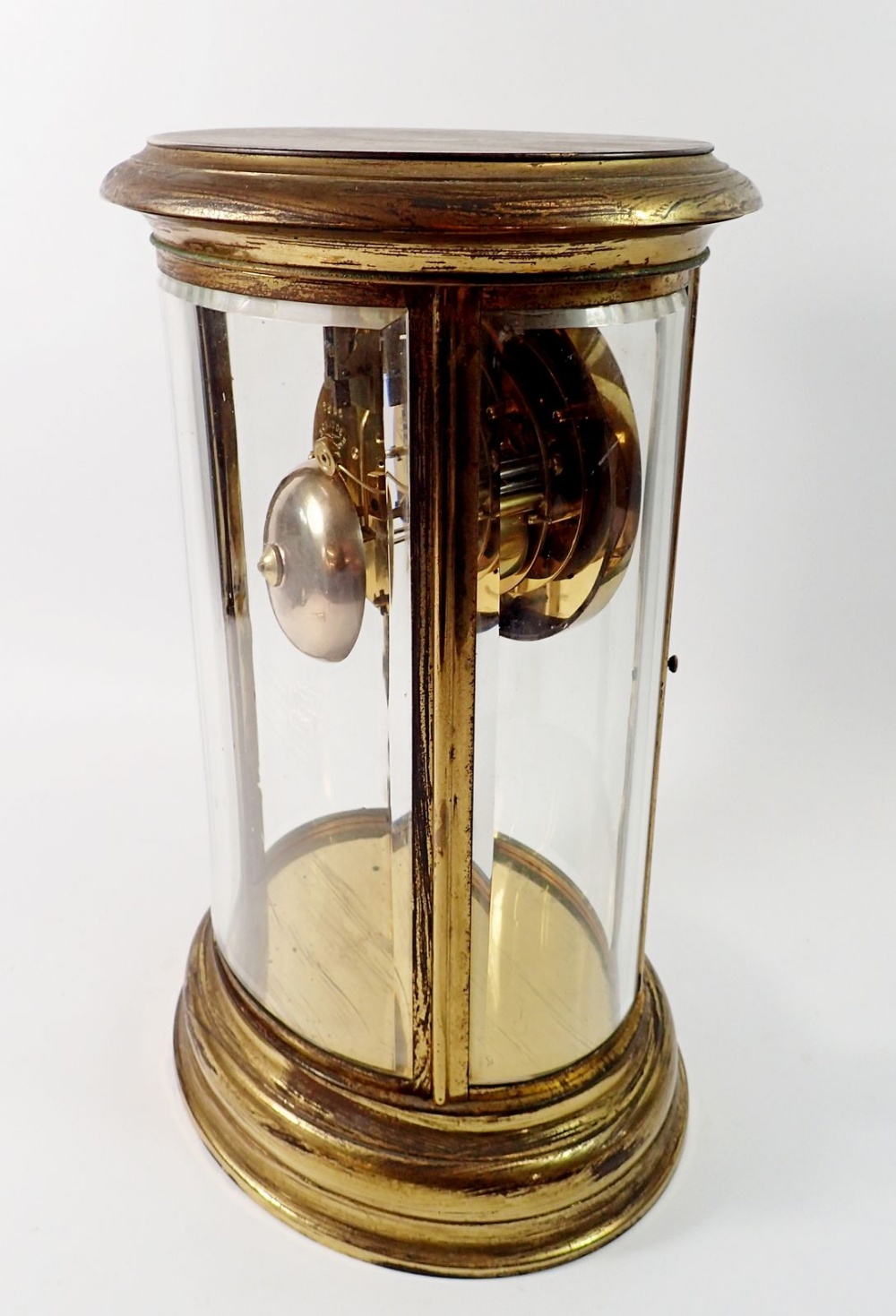 A fine 19th century French oval four glass mantel clock with mercury compensated pendulum by Chaude, - Image 4 of 5