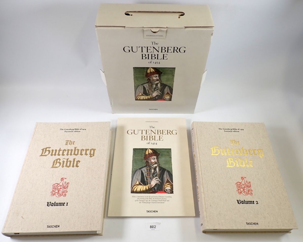 The Gutenberg Bible - facsimile edition published by Taschan, Stephen Fussel 2018, boxed in three