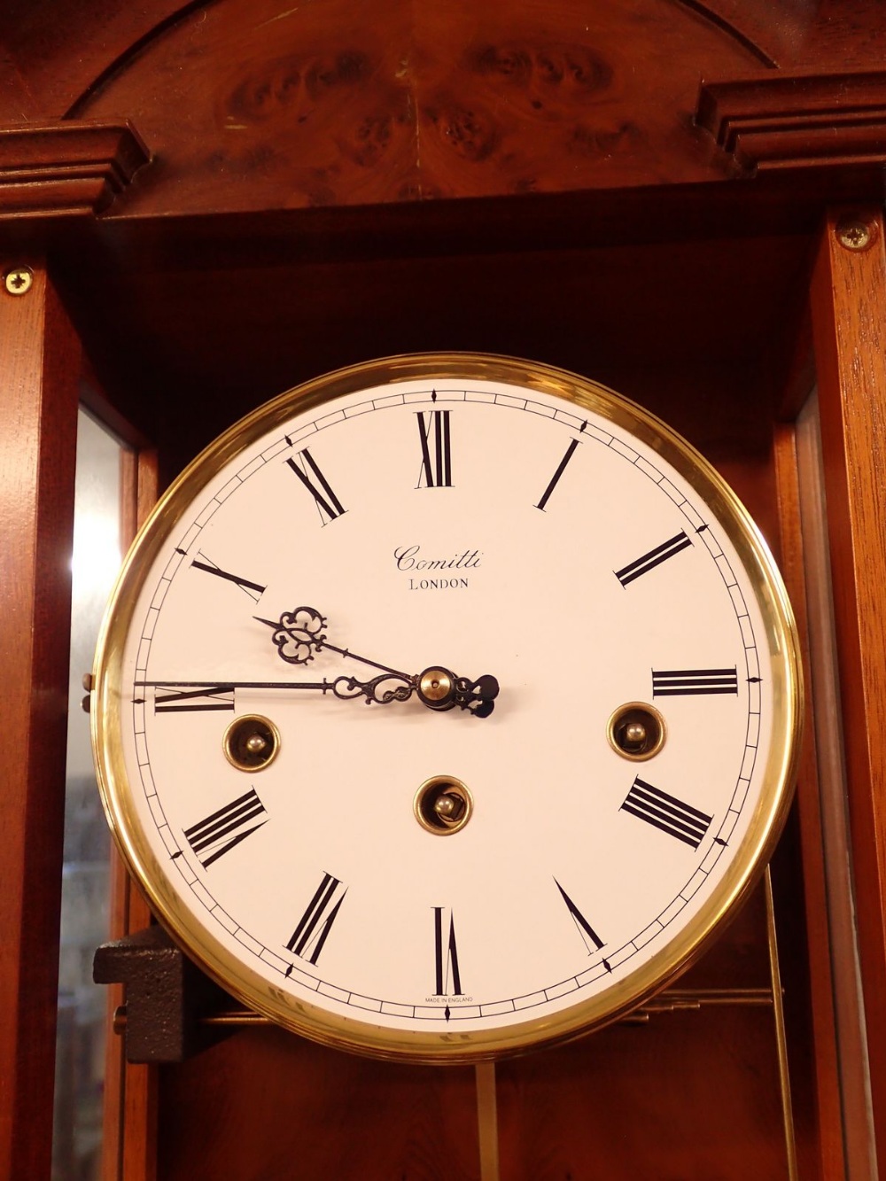 A Corinth Vienna style yew wall clock, 66cm - Image 2 of 2