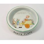 A Shelley baby plate with donkey and elves, 20cm diameter