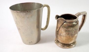 A United States Lines shipping silver plated jug and silver plated small tankard for the Five Alls