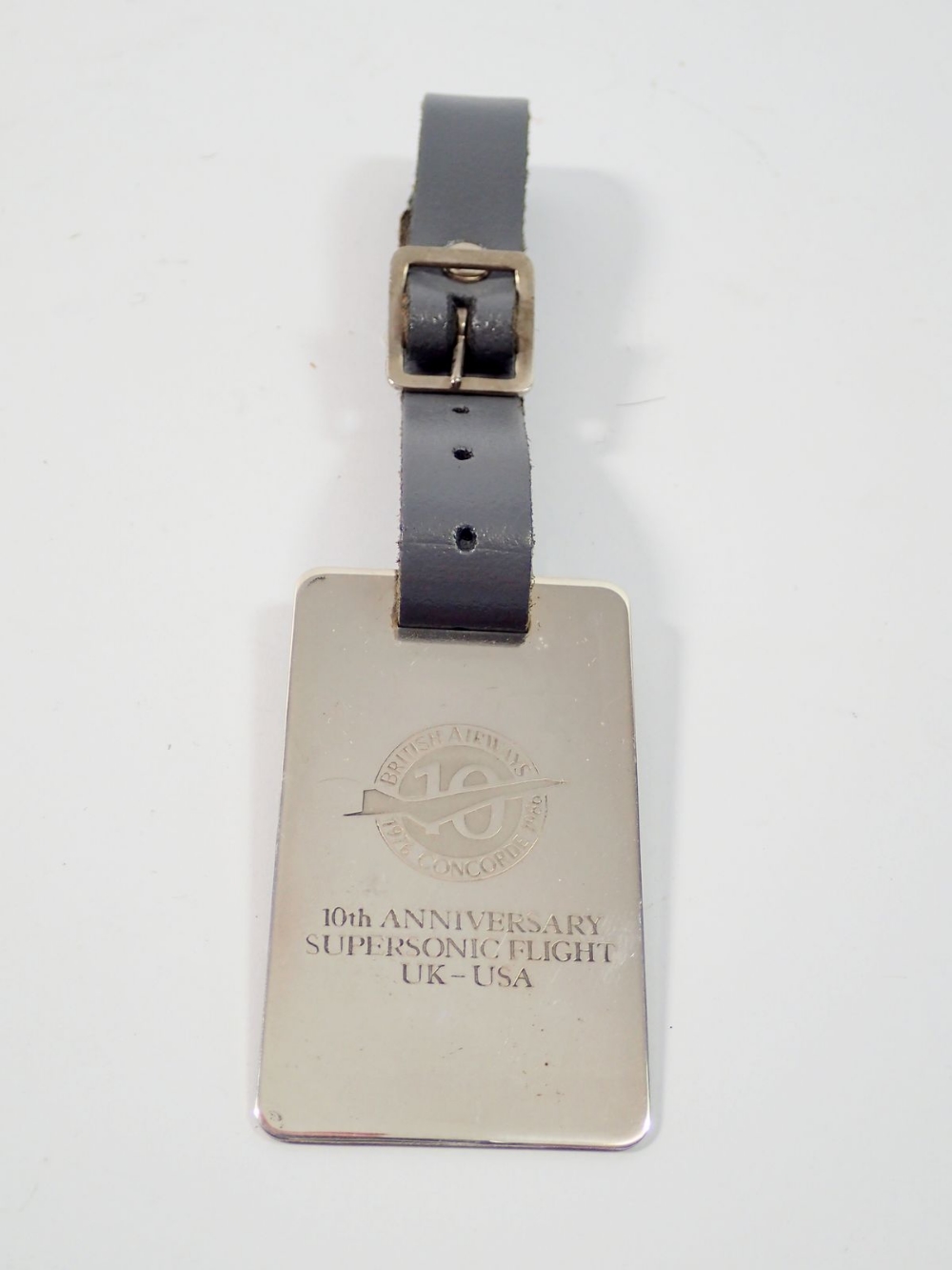 A sterling silver Concorde luggage tag, 10th Anniversary Supersonic Flight, boxed - Image 2 of 3