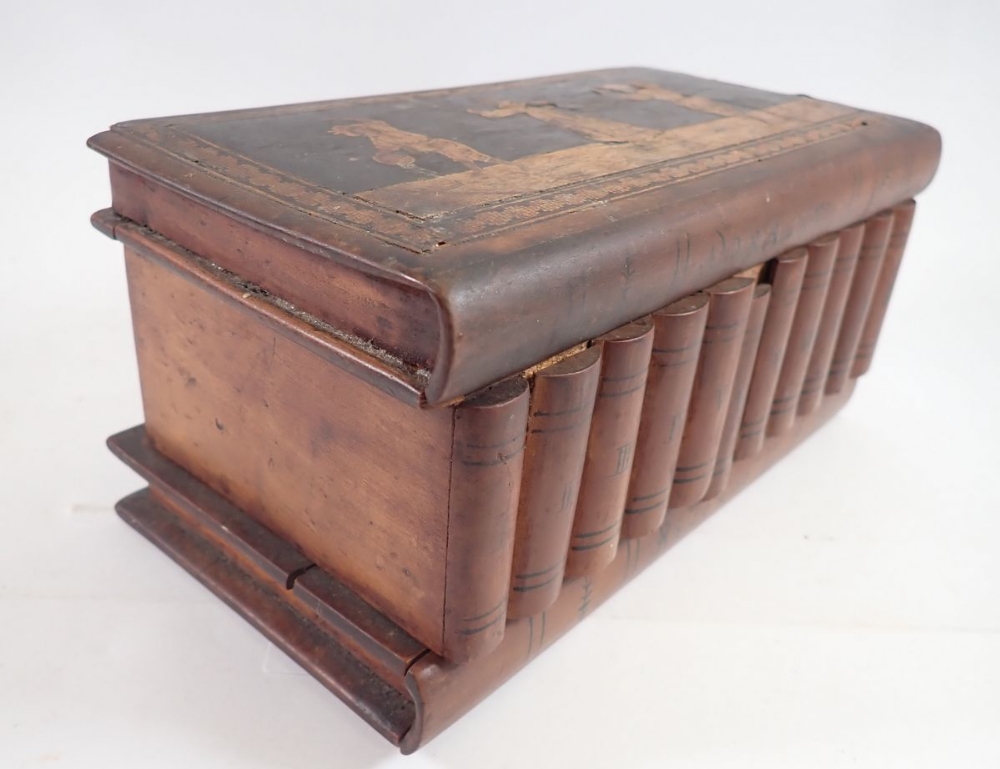 A Sorrento Ware book form box with secret mechanism, 23cm - Image 2 of 2