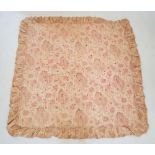 A Victorian patchwork small square floral quilt 130x133cm