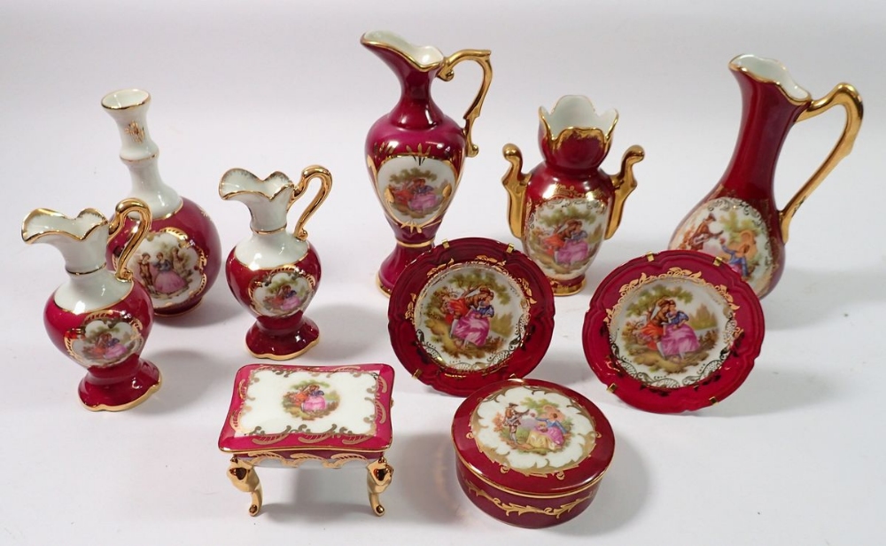 A collection of Limoges porcelain ornaments