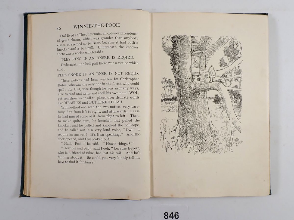 Winnie the Pooh by A A Milne, first published 1926 in green & gilt cover - Bild 4 aus 4