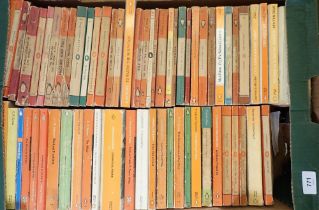 A box of vintage Penguin paperback books