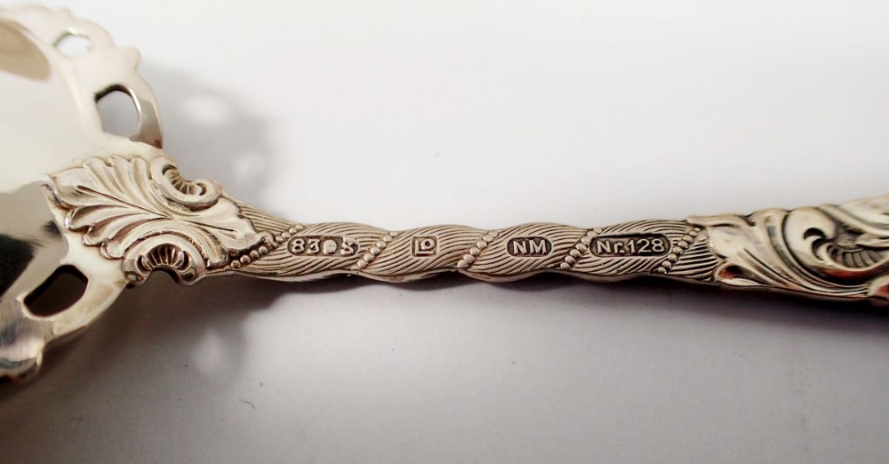 A decorative Danish silver spoon with decorative terminal, boxed - Image 2 of 2