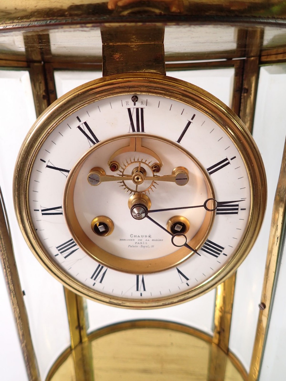 A fine 19th century French oval four glass mantel clock with mercury compensated pendulum by Chaude, - Image 2 of 5