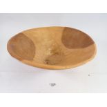 A carved wooden rustic bowl, 29cm