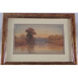 William Bennett - watercolour of river scene, 19 x 31cm