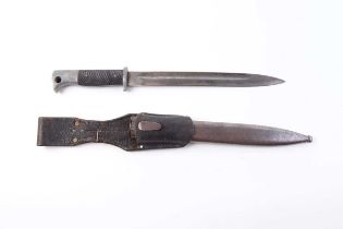 German K98 Mauser dress bayonet, Solingen blade, together with a Mauser bayonet scabbard and frog