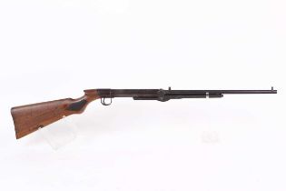 .22 BSA underlever air rifle, blade and notch sights, tap loading, BSA to chequered panel, no.