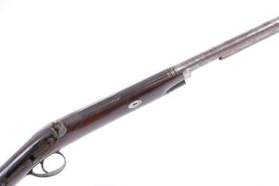 (S58) The parts of a 14 bore Percussion single sporting gun, 31 ins two-stage barrel, white metal