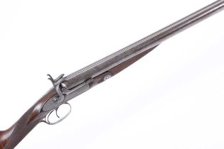 (S58) 12 bore Pinfire Bar-in-Wood Double Sporting Gun by Wm. Needler, 30 ins damascus barrels with