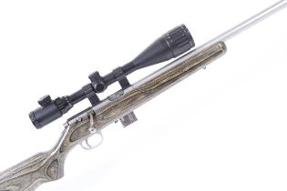 Ⓕ (S1) .17(Hmr) Marlin Model 17VS bolt-action rifle, 22 ins screw-cut barrel with moderator, 3 x