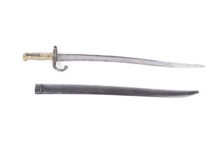 French M1866 Yataghan sword bayonet with scabbard, each numbered 95587