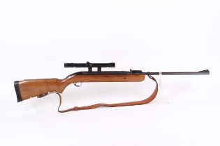 .22 BSA Airsporter underlever air rifle, blade and ramp foresight, adjustable rear sight, tap