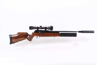 Ⓕ (S1) .22 BSA SuperTen pcp bolt-action FAC air rifle, 23½ ins moderated barrel, mounted 4x40 SMK