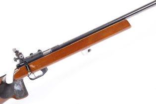 Ⓕ (S1) .22 Anschutz Modell Match 54 bolt-action target rifle, 27 ins heavy barrel with target