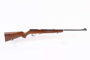 Ⓕ (S1) .22 Anschutz Model 1415-1416 L/H bolt-action rifle, 22½ ins barrel with hooded blade and v-