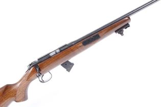 Ⓕ (S1) .22 CZ 452-2e ZKM American bolt-action rifle, 26 ins barrel with moderator, with magazine and