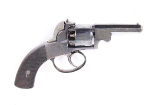 (S58) .360 Webley Bentley Percussion Self Cocking Open Frame Revolver, c.1856, 3 ins octagonal