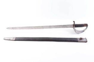 Reproduction British 1859 Pattern Naval cutlass bayonet, 27 ins blade with maker's mark to