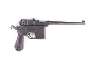 A deactivated 7.63mm MM31 'Broomhandle Mauser' semi-automatic pistol by Beistegui Hermanos, 7 ins