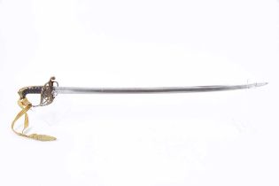 British 1845 Pattern infantry officer's sword, 32 ins blade, the ricasso with maker Cater's 56