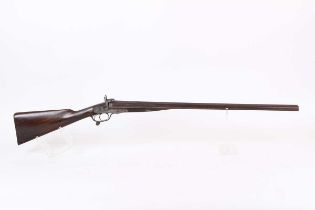 (S58) 12 bore Pinfire Double Sporting Gun by Lofley, 29¾ ins damascus barrels with concave top