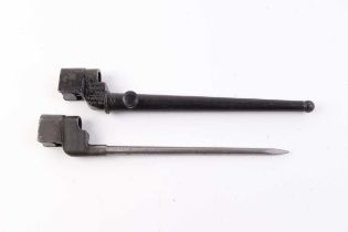 Two British No.4 spike bayonets, one with scabbard