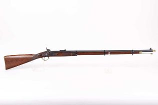 Ⓕ (S1) .451 Parker Hale Whitworth percussion rifle, 35½ ins round barrel, fullstocked and with three