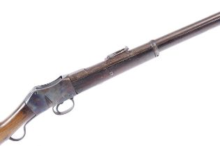 (S58) .577 BSA & M Co. 1874 martini-action rifle, 28 ins barrel half stocked with two steel bands (