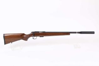 Ⓕ (S1) .17(Hmr) CZ 455 bolt-action rifle, 17 ins screw cut barrel, with moderator, 5 and 10-shot